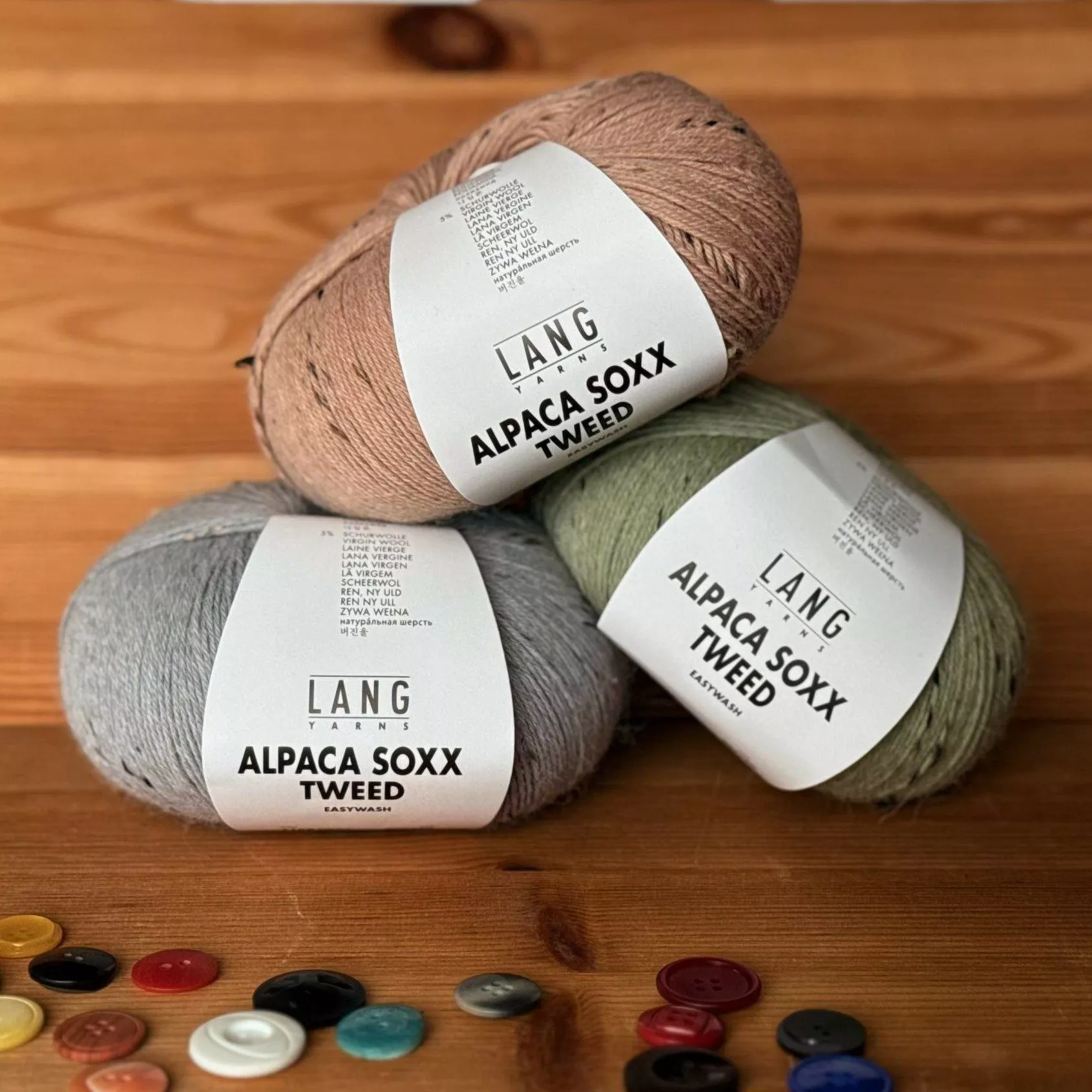 Ensemble de laine, LangYanrs Alpaca soxx tweed.